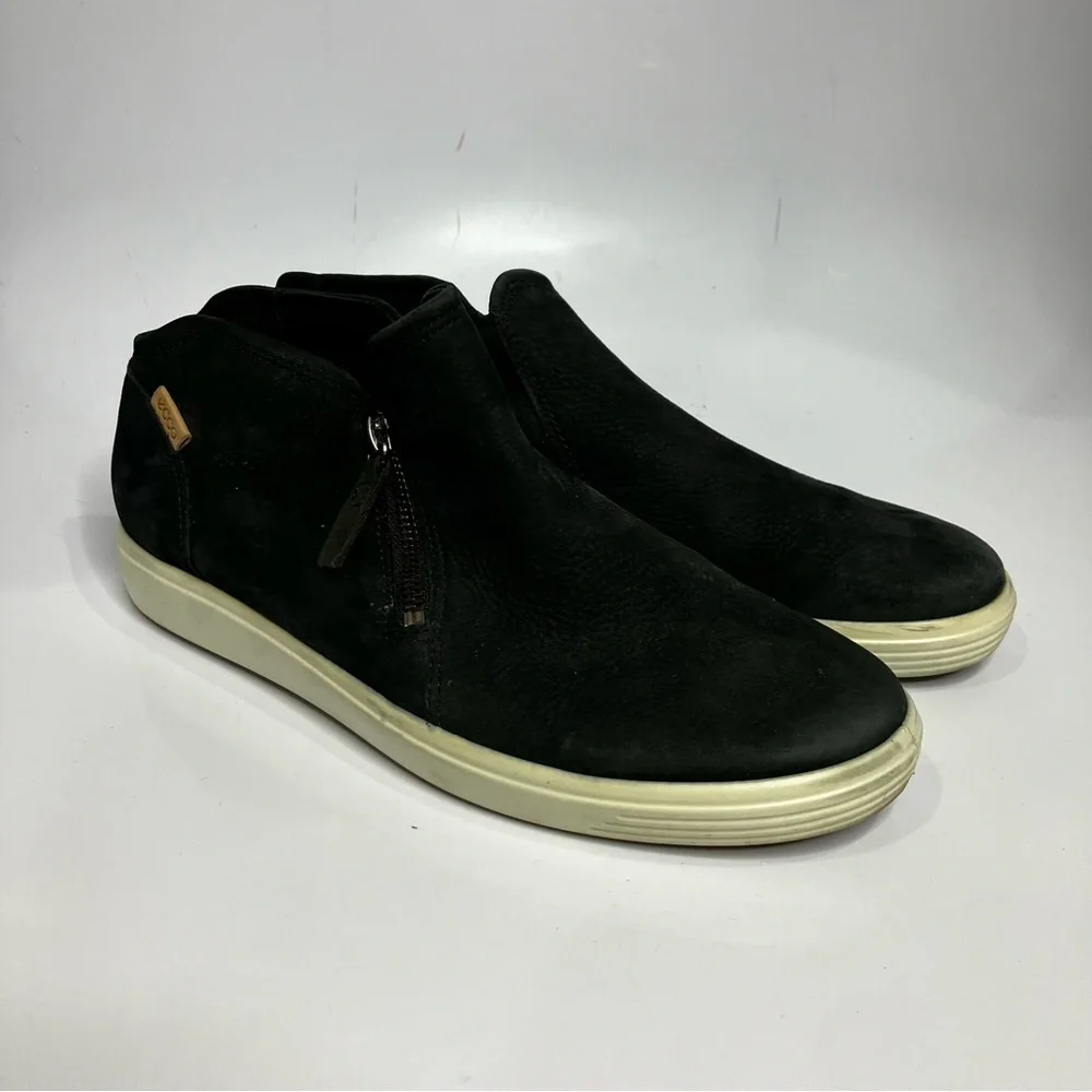 ECCO soft 7 low zip‎ booties black leather size 40